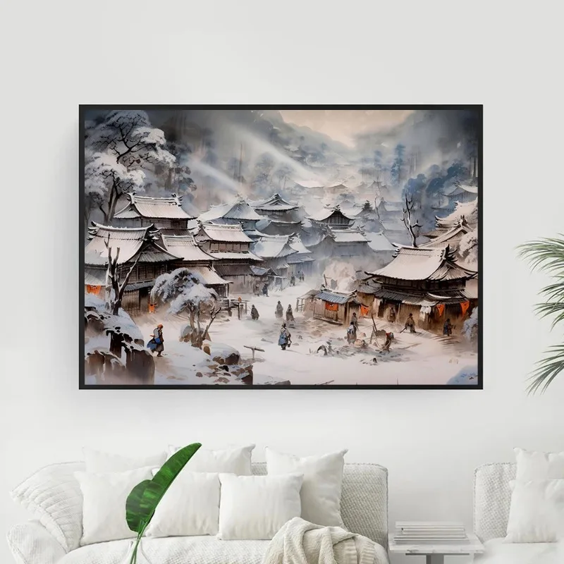 Японские постеры и принты самурая Миямото Мусаси Картина на холсте настенное