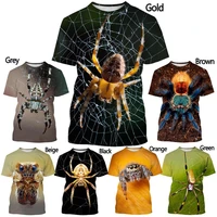 new fashion spider 3d printing t shirt mens and womens casual short sleeved round neck t shirt tops