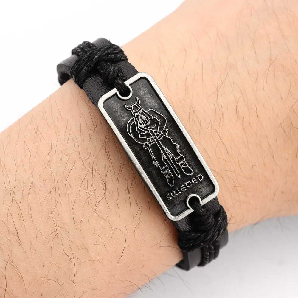 Трендовый кожаный браслет Подвеска мужской новые модные аксессуары в подарок