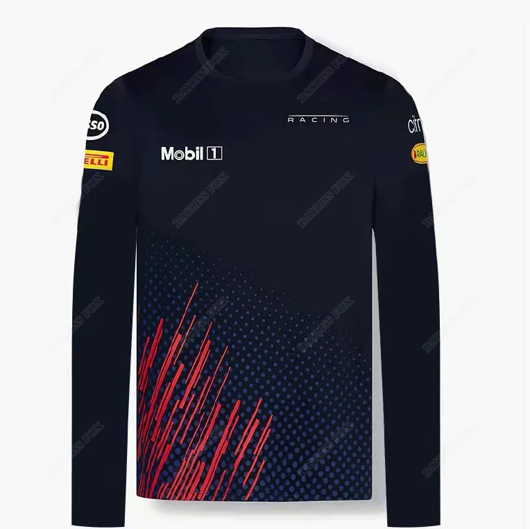

For HONDA Red Color Bull Racing F1 T-shirt Motorsport Formula 1 Team Summer Quick-Dry Breathable Long-Sleeves Jersey Do Not Fade
