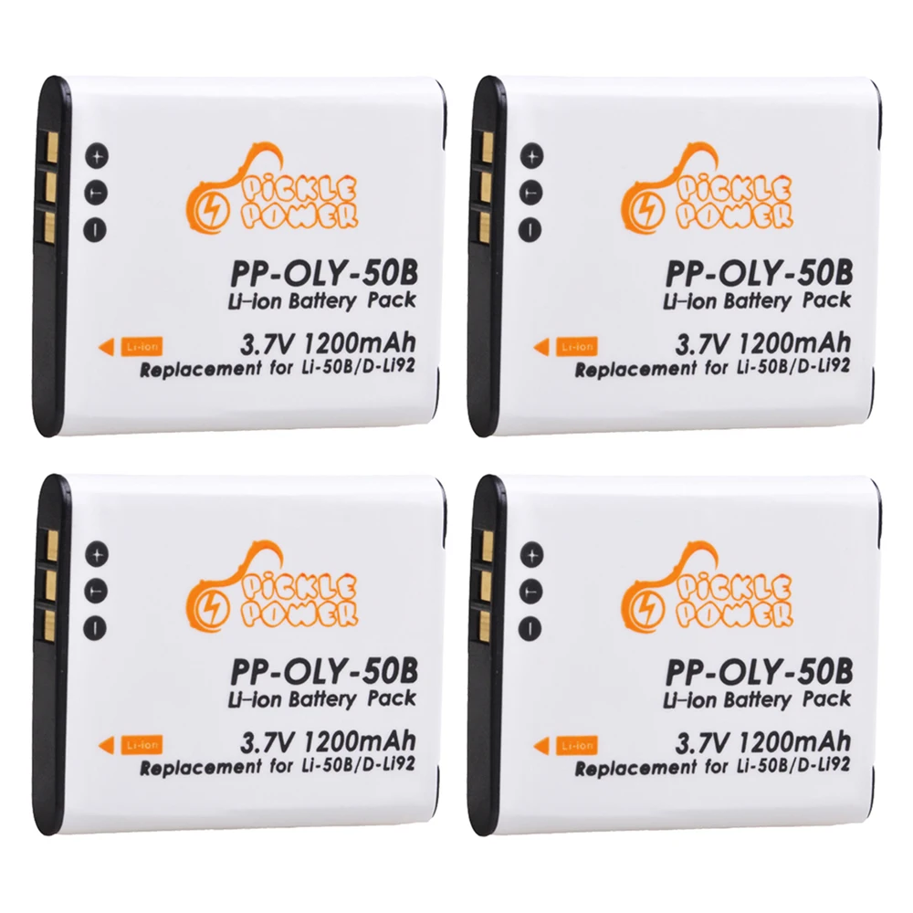 Pickle Power Li-50B D LI92 Battery for Olympus VR-340 1010 1020 1030SW Tough 6000 6020 8000 8010 MJU 1010 1020 TG 610 620 630
