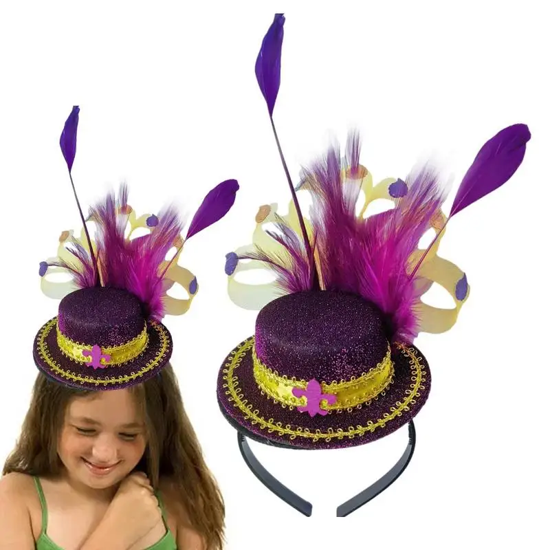 

Женская повязка на голову, зеленая повязка на голову с перьями