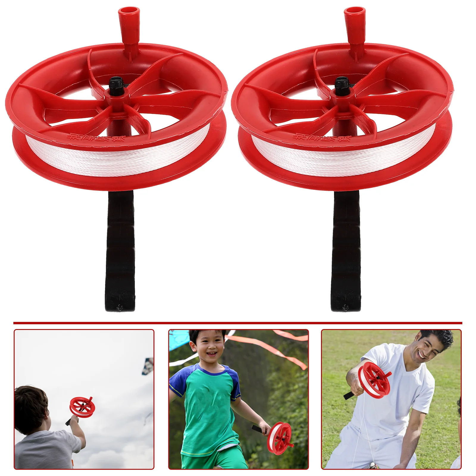 

2pcs Kite Reel Winder with 100m String for Flying Kites Outdoor Kite Accessories Wooden