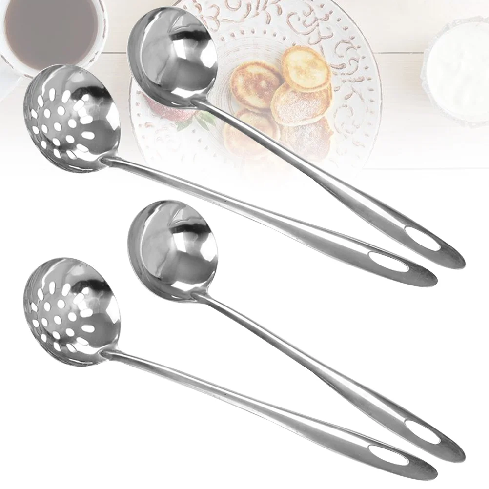 

Spoon Ladle Soup Hot Colander Pot Steel Slotted Stainlesshandle Serving Strainer Skimmer Cooking Set Spoons Noodles Filter
