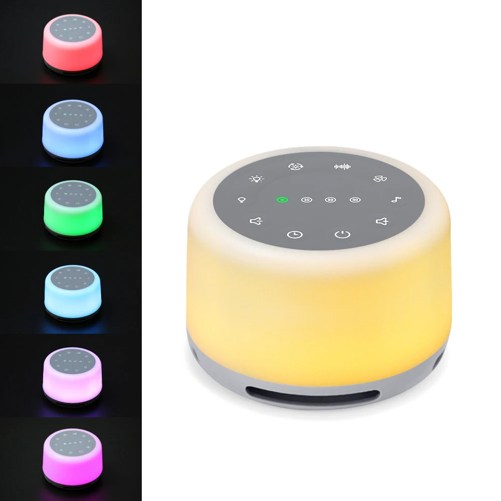 

Регулируемый ночник RGB 24 дюйма, успокаивающий звуковой аппарат с белым шумом для сна, портативный звуковой аппарат для сна для взрослых и детей