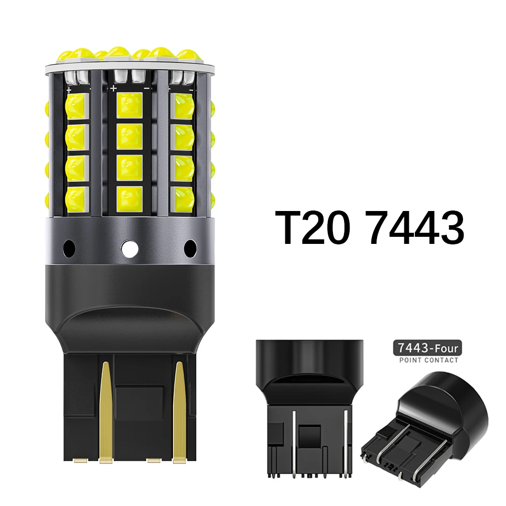 

2 шт. Мощные автомобильные светодиодные фонари 1156 BAU15S PY21W 1157 BAY15D 40*3030SMD Canbus передние/задние указатели поворота 7440 7443 W21/5 Вт 12 В