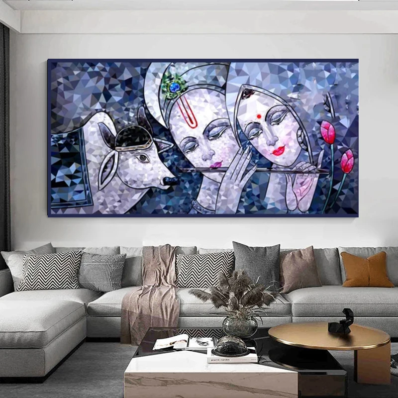 Настенная картина Кришна в скандинавском стиле абстрактный рисунок на холсте