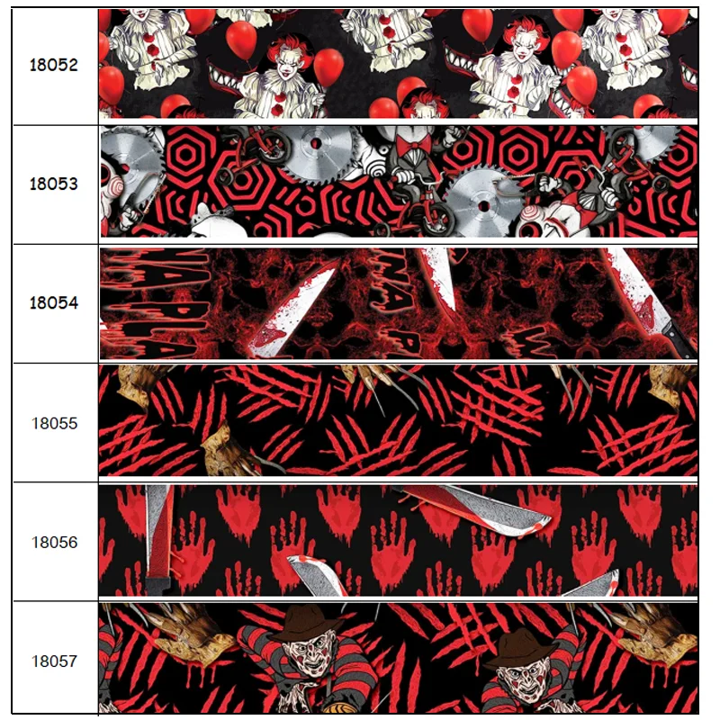 

DHK 50yards Horror Movie Printed Grosgrain Ribbon Accessories Material Headwear Decoration DIY Sewing Craft S2025