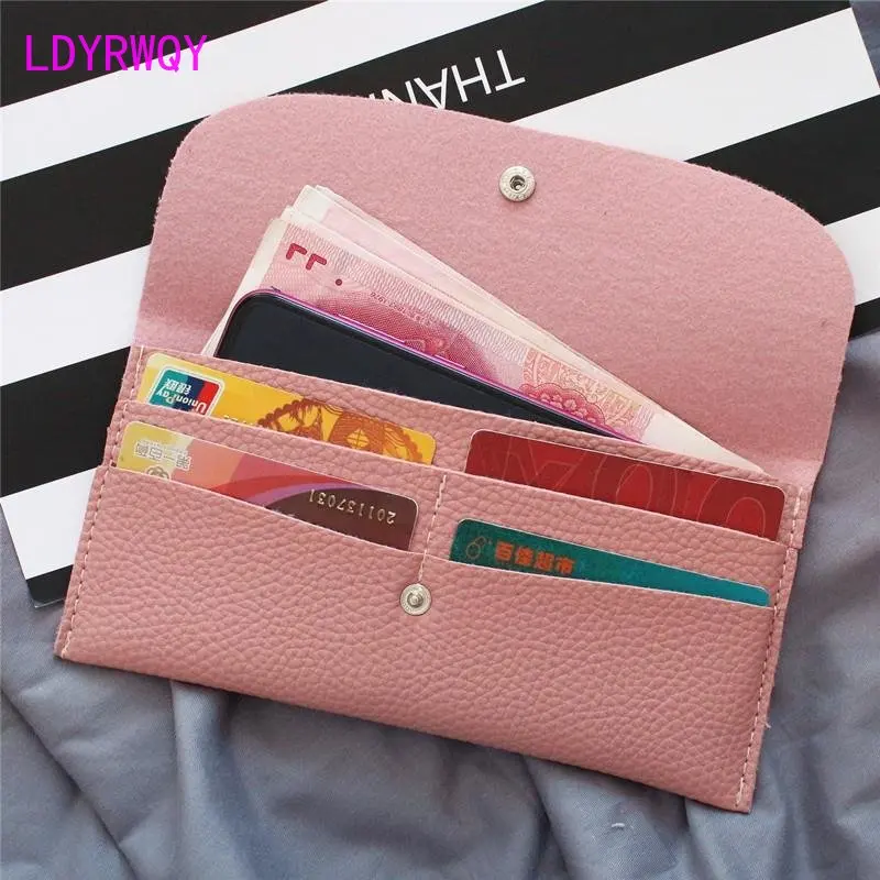 2023 New Fashion Korean Litchi Pattern Simple Ultra thin Long Women's Wallet Retro Handbag Zero Wallet Card Bag