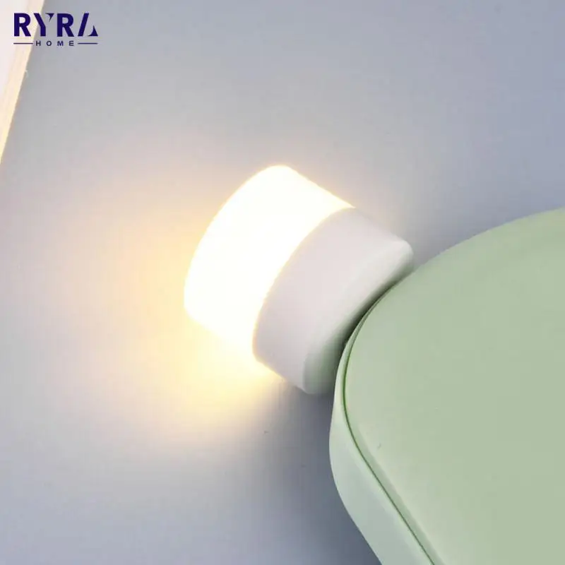 

USB Plug Lamp Computer Mobile Power Charging USB Small Book Lamps LED Eye Protection Reading Light Small Round Light For Home