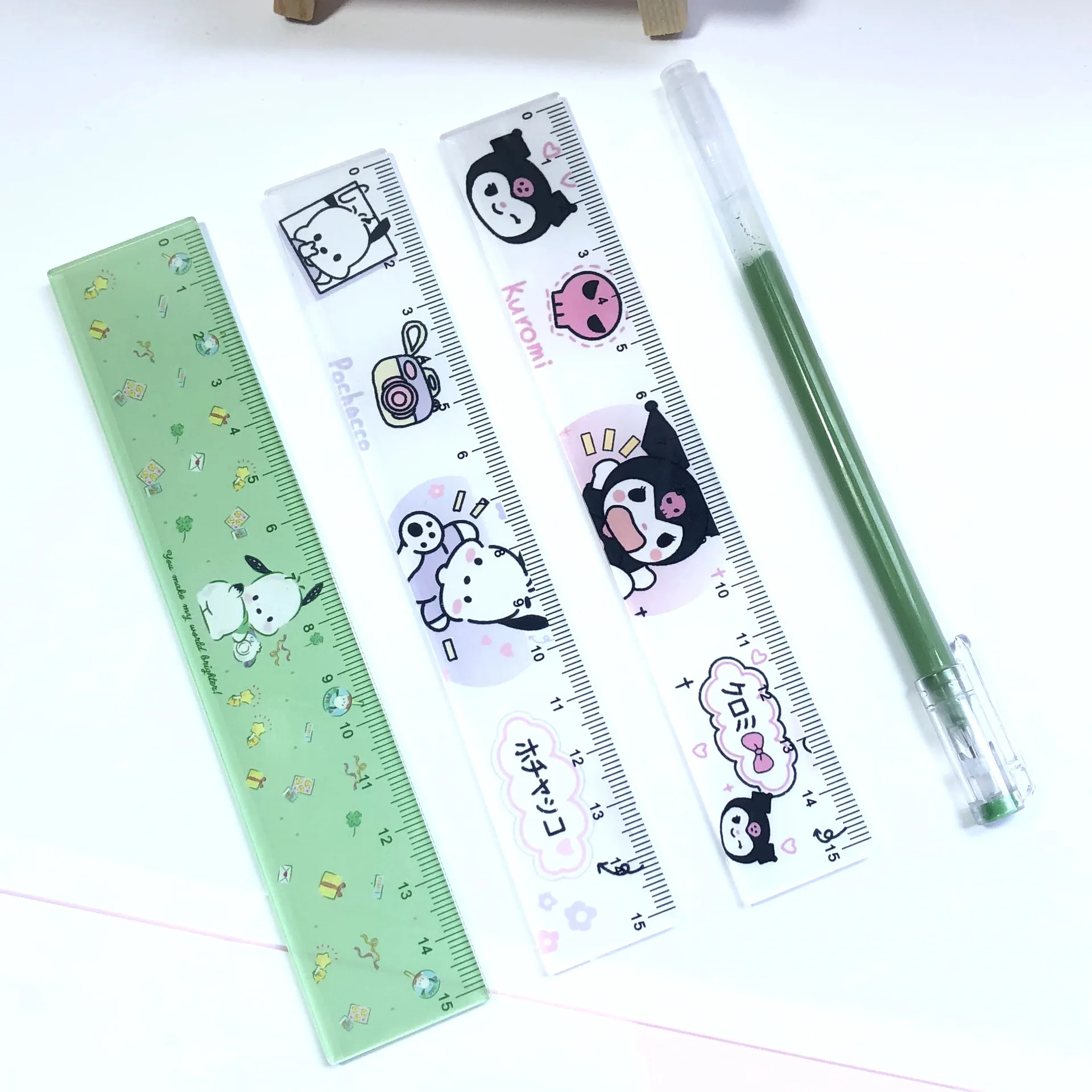 

Kawaii Sanrio Pachacco Kuromi Ruler Ruler Scale Ruler Line Ruler Drawing Ruler Painting Ruler Cartoon Student Stationery