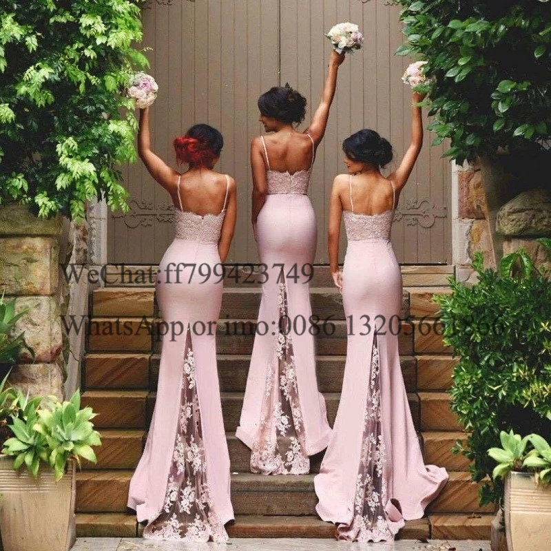 Женское длинное кружевное платье-русалка розовое платье с аппликацией на тонких