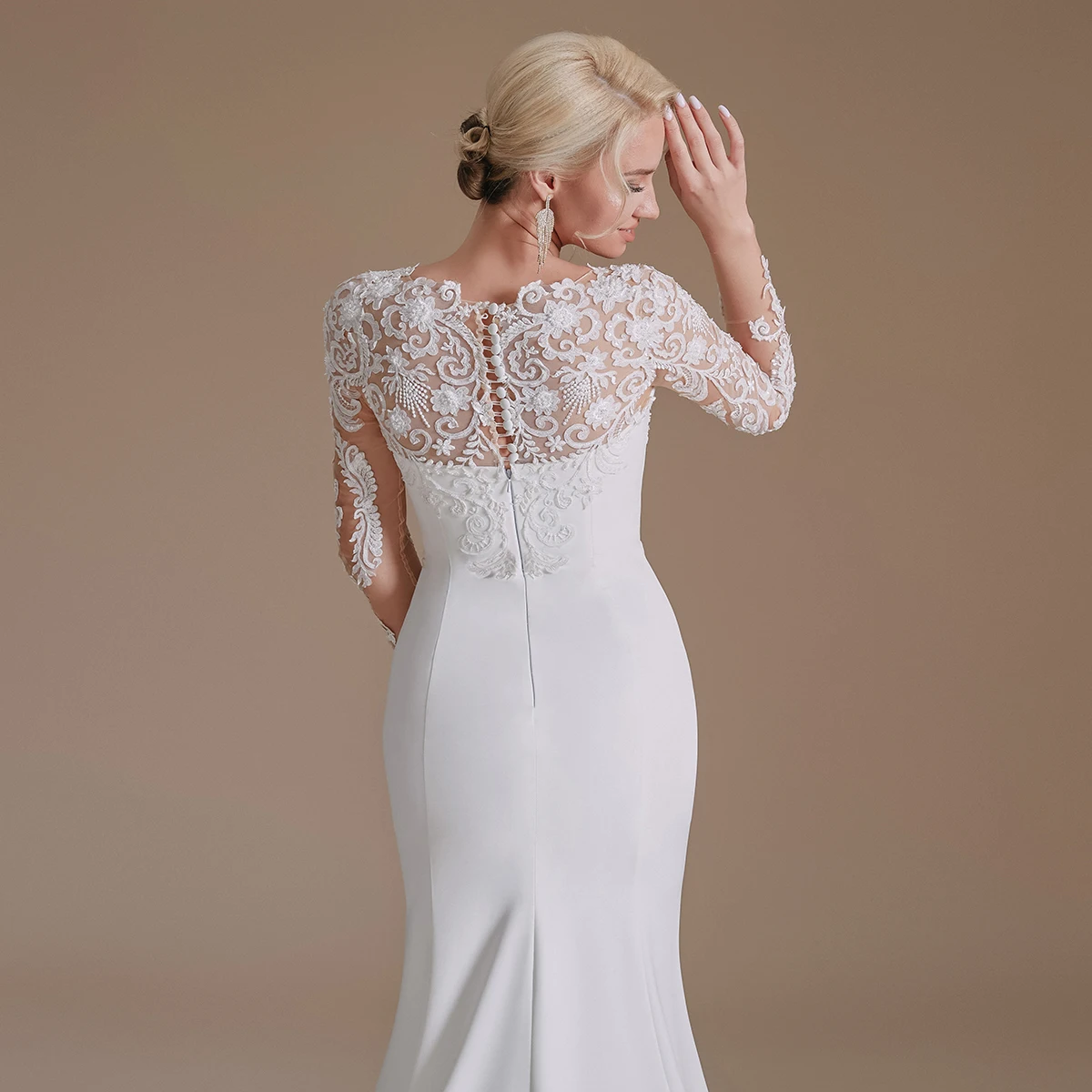 Кружевное Свадебное платье для невесты 2022 с лямкой на шее и глубоким V-образным