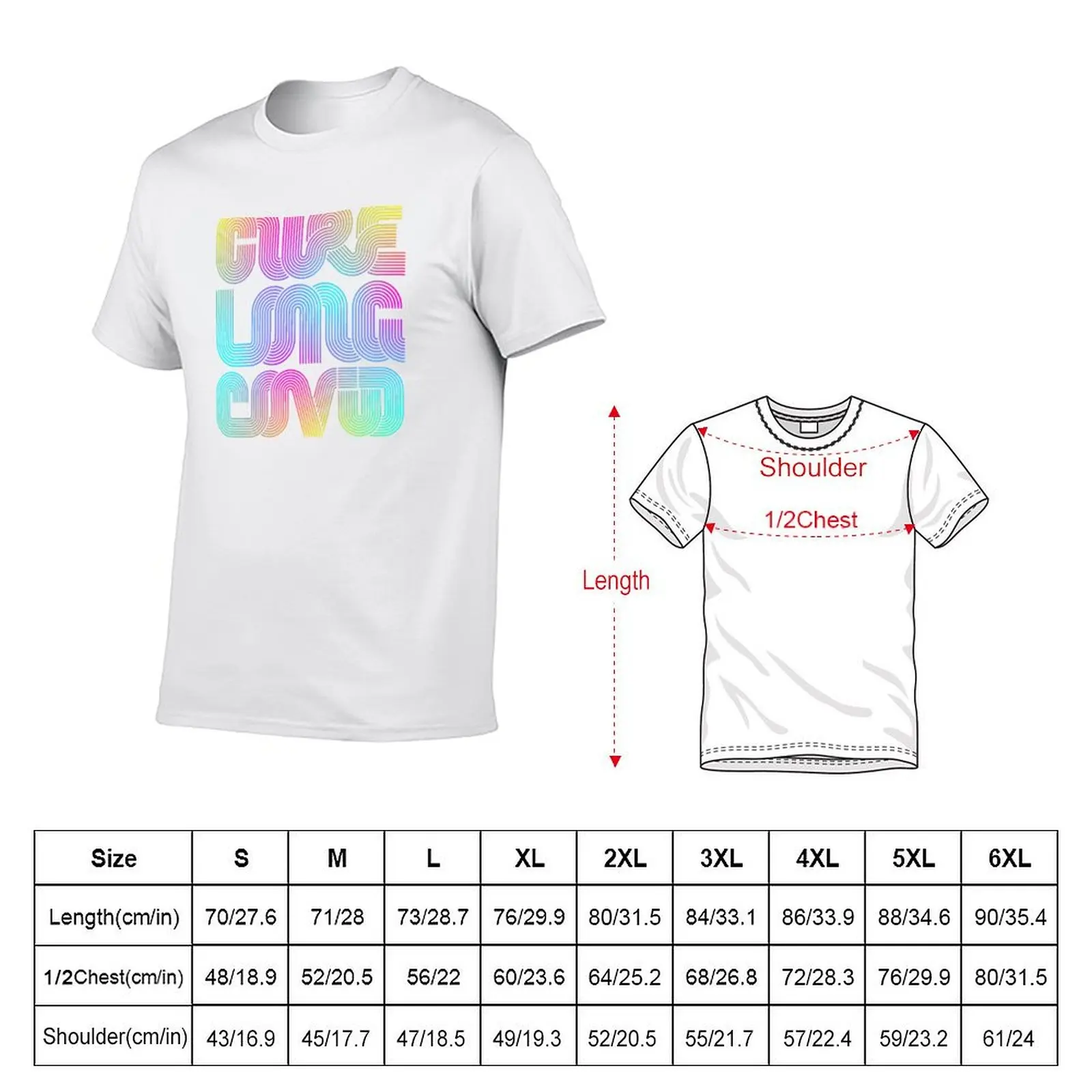 Фото Футболка Cure Long Covid (rainbow) в стиле кэжуал, уличная одежда, футболка с короткими рукавами №2