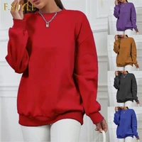 winter solid color casual thicken warm pullovers women elegant sexy club street style hip hop vintage office lady sweatshirt top