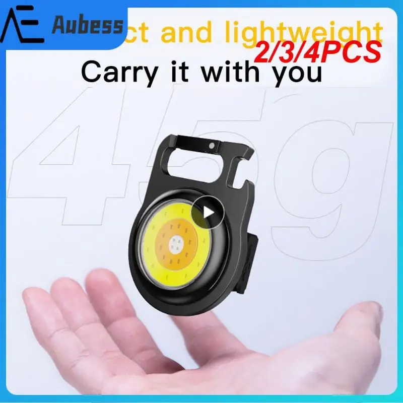 

2/3/4PCS With Keychain Torch Mini Night Riding Light High-brightness Camping Light Strong Magnetic Camping