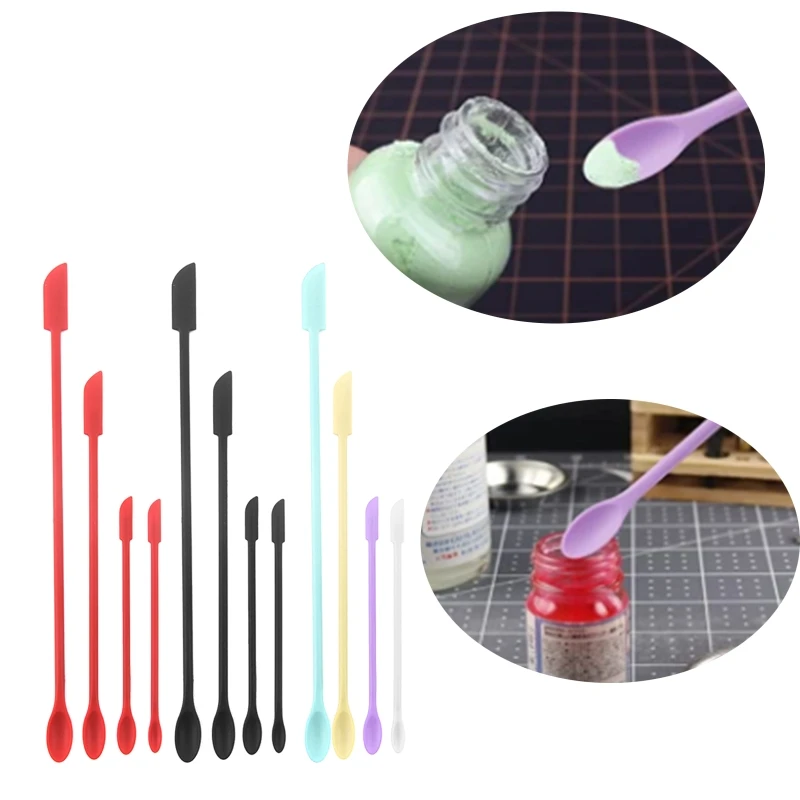 Silicone Spatula Set Jar Scraper Small Silicone Spatula Makeup Spatula Mini Spatula Lotion Stirrer Epoxy Casting Spatula