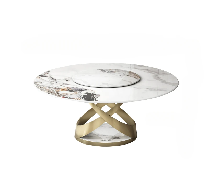

Dining table, slate, round turntable, home modern, simple, marble, light luxury round table