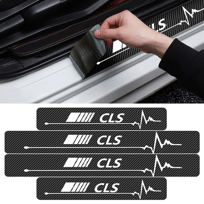 

4pcs Car Door Threshold Protection Sticker Anti-Scratch Film For Mercedes Benz AMG CLS CLA GLA GLC GLE GLK ML A B C E S CLASS
