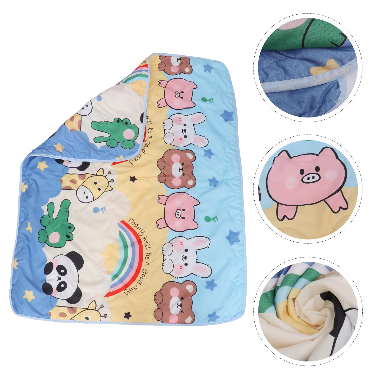 

Blanket Quilt Kids Animal Toddler Sleeping Pattern Wrap Summer Children Breathable Mat Throw Thermal Cartoon Child Reversible
