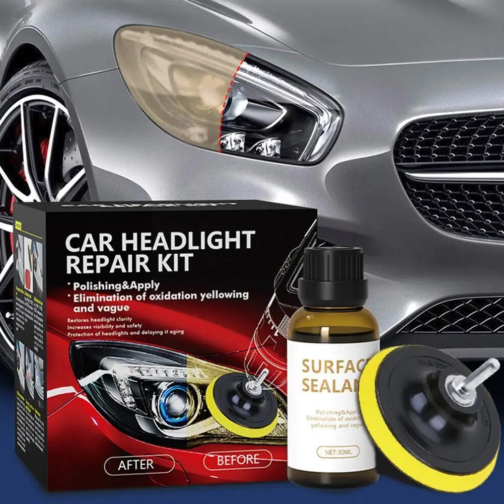 

Car Headlight Restoration Kit Auto Headlamp Lens Restore Restore Scratch Repair Oxidation Tools Polishing Cleaning Yellow K D3G5