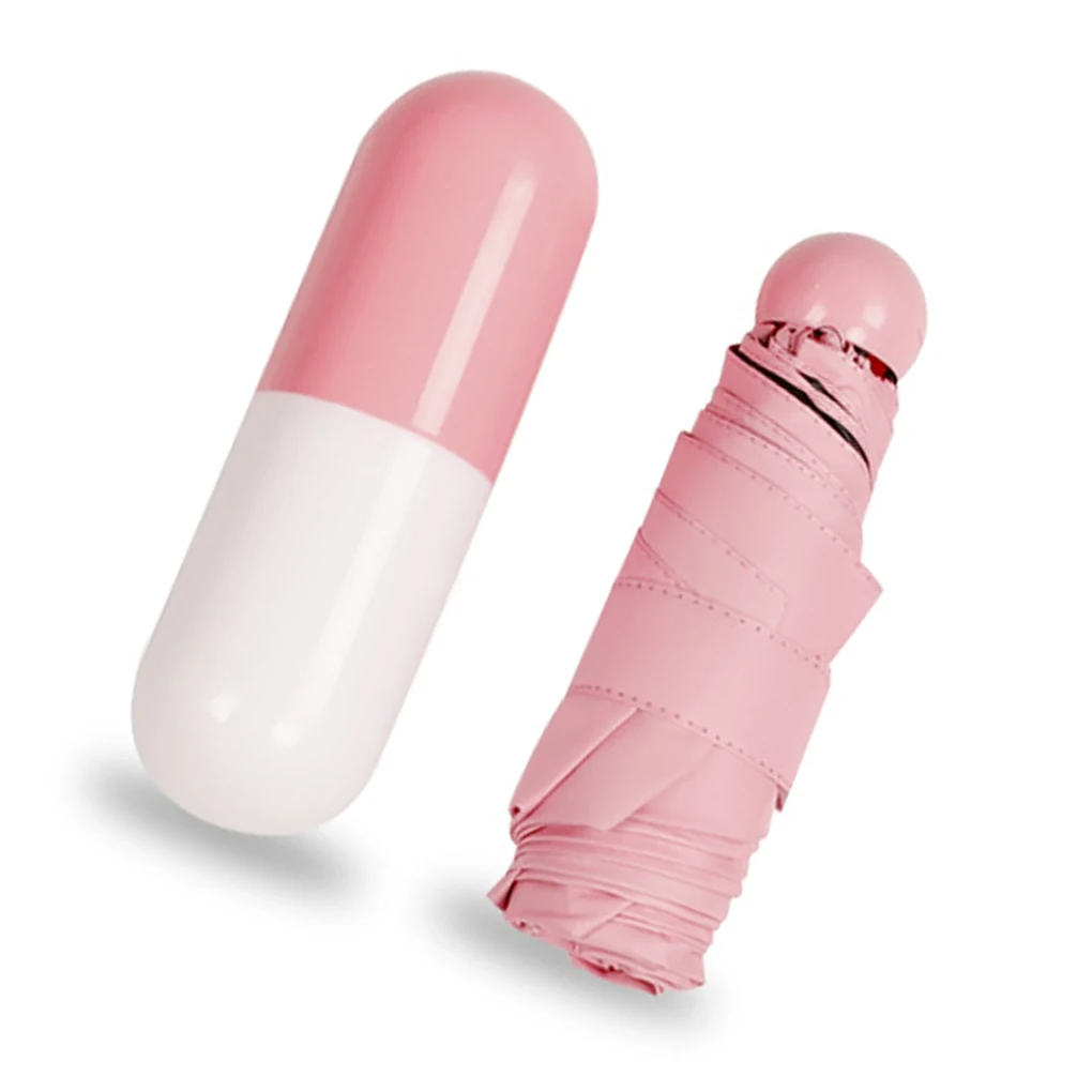 

Зонт Карманный Универсальный, складные зонтики для молодых девушек, износостойкие, для кемпинга, путешествий, розовые