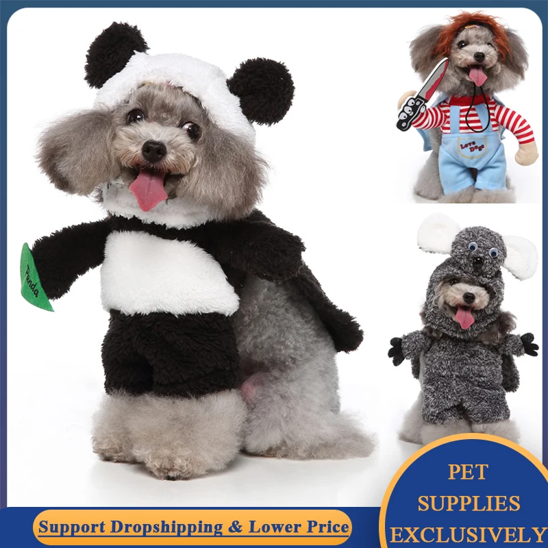 

Funny Dog Clothes for Small Medium Large Dogs Cute Standing Panda Raccoon Pet Clothing Puppy Cat Coat Halloween Cosplay Costumes