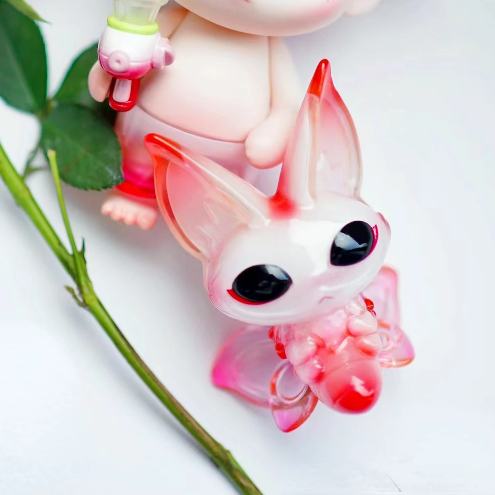 

Оригинальный Dimoo Partner Friend Pink Fox Butterfly маленькая игрушечная фигурка Flora Kawai Decoration, дизайнерская игрушка, подарок для девушки
