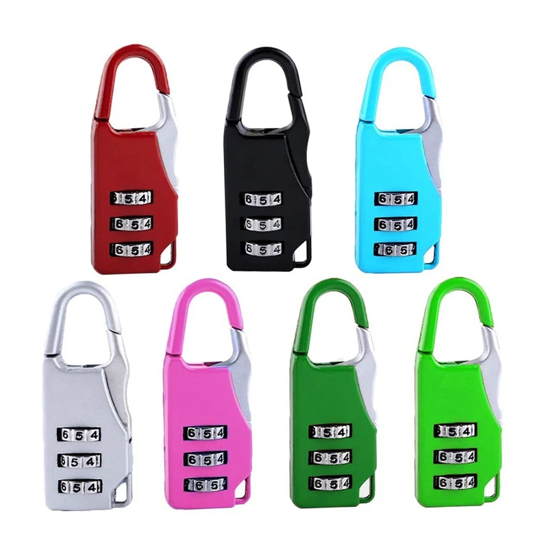 

7 PCS Mini Luggage Padlocks 3 Digit Combination Lock For Dormitory Gym Cabinets Locker Drawer Hasp Travel Suitcase