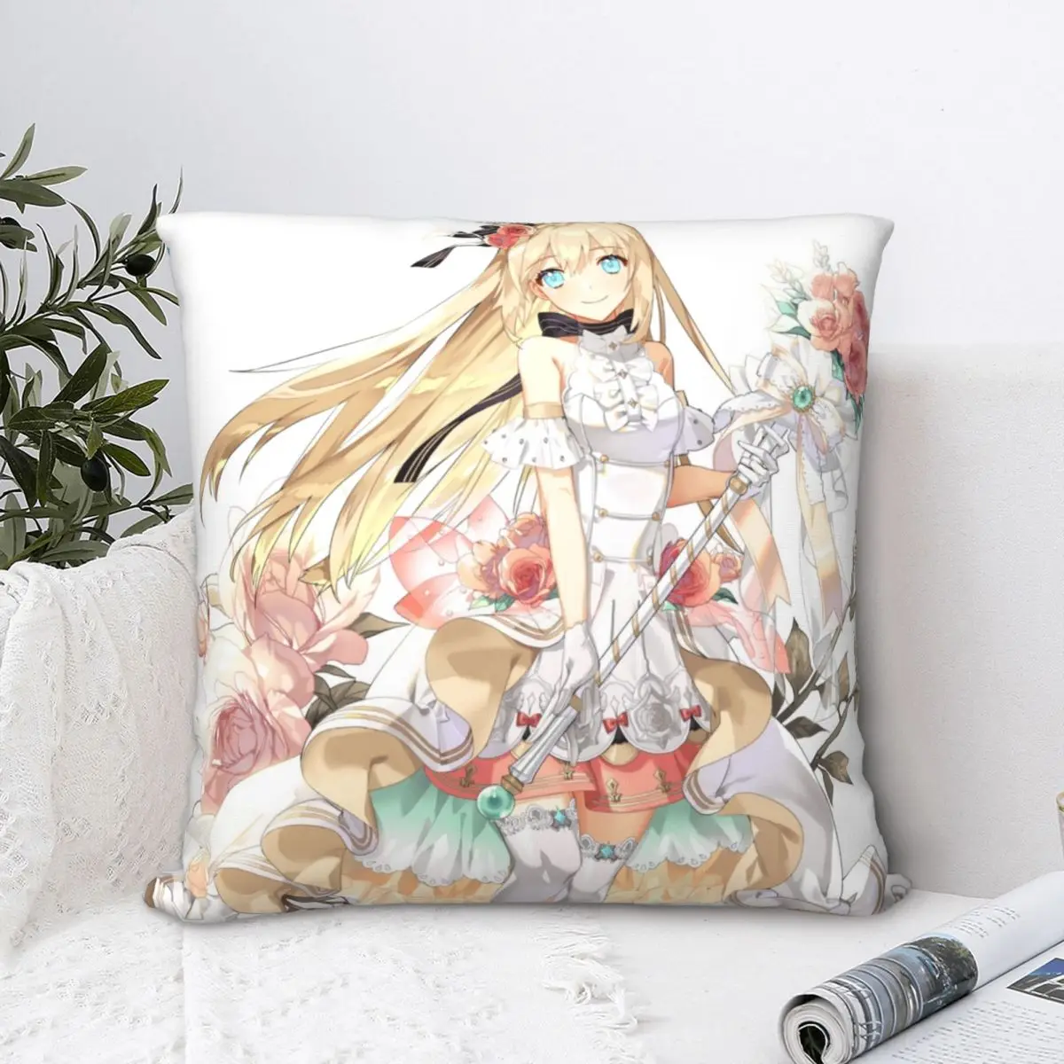 

Kawaii Home Pillowcase Polyester Printed Zip Decor Pillow Case for Home Cushion