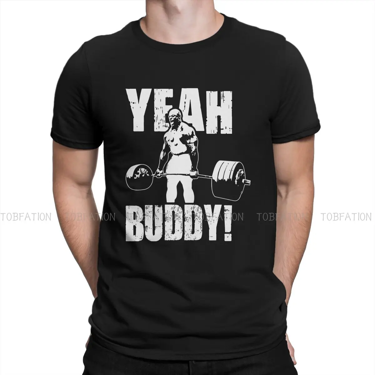 

Bodybuilding Pumping GYM Muscle Training Crossfit Pure Cotton TShirt YEAH BUDDY Ronnie Coleman T Shirt Leisure Men Tee Shirt