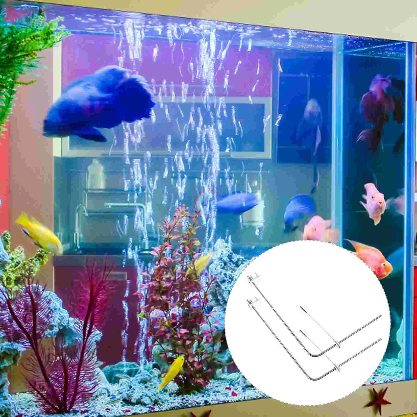 

1Set Adjustable Fish Tank Light Rack Aquatic Lighting Holder Silver Aquarium