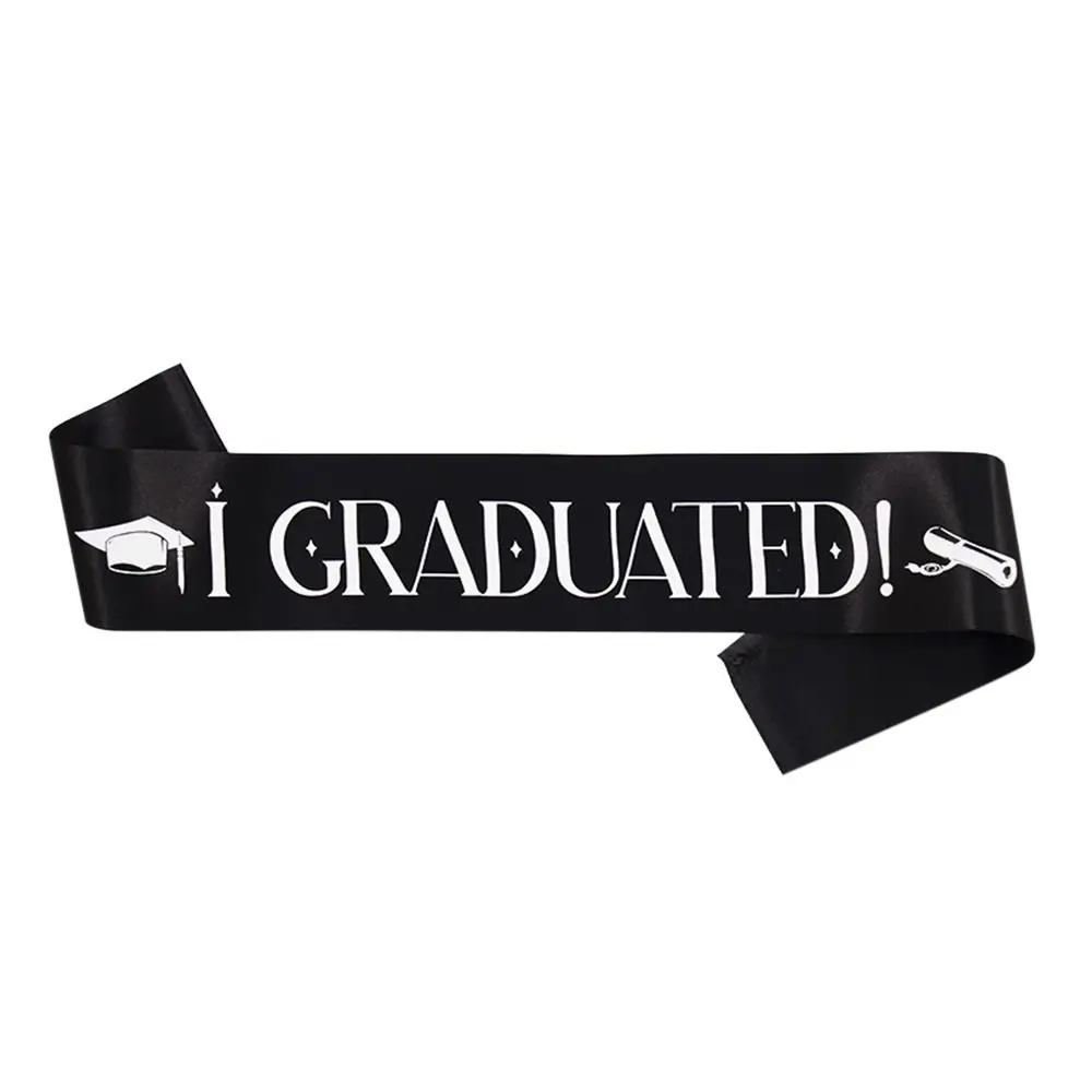 Фото Золотой блеск с буквой I GRADUATED пояс орнамент унисекс выпускной пояс шарф этикетный пояс выпускной плечевой ремень №3