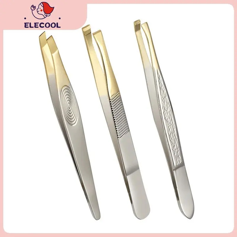 

Eyebrow Tweezer Hair Beauty Fine Hairs Puller Stainless Steel Slanted Flat Trimming Eye Brow Clips Removal Tweezers Makeup Tools