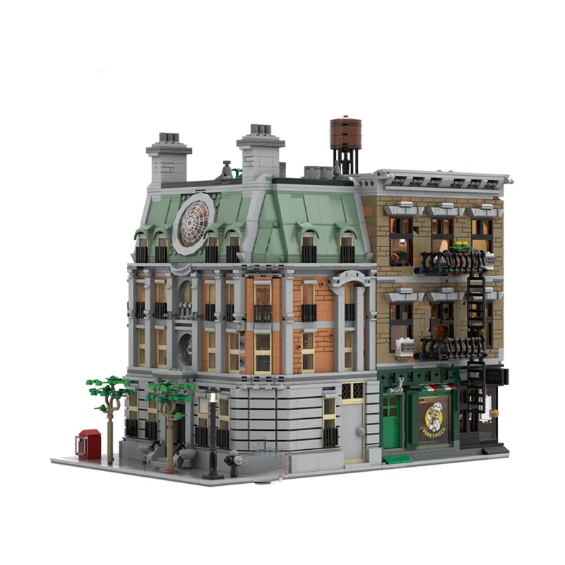 2298 шт. MOC креативный вид на улицу Sanctum Sanctorum модульная квартира здание архитектура