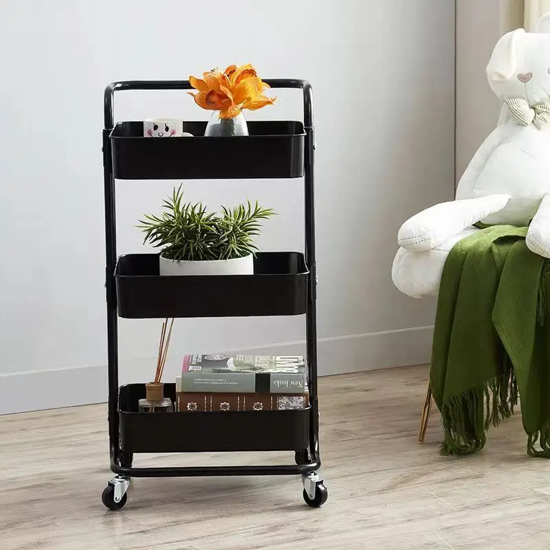 

Trolley storage rack floor kitchen snacks storage multi-storey bedroom bedside storage rack home simple shelf