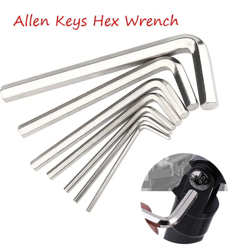 

1-10PC Allen Wrench Metric Wrench Inch Wrench Size Allen Key Short Arm Tool Set Easy To Carry In The Pocket