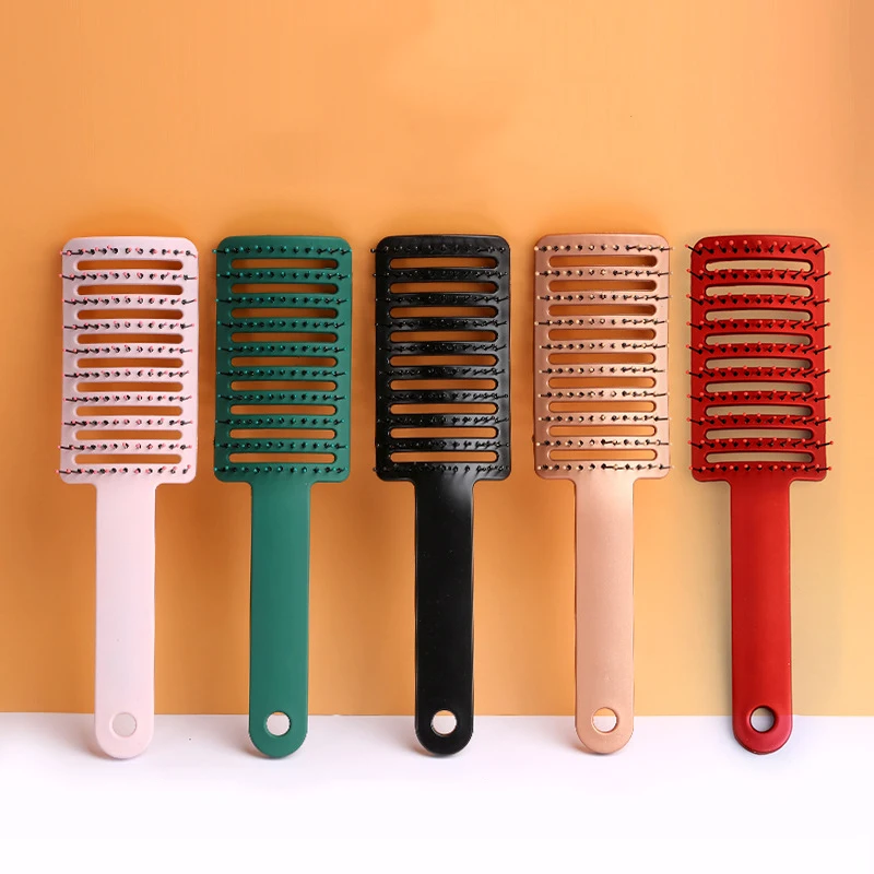 

Профессиональная расческа с изогнутыми вентиляционными отверстиями, Портативная Домашняя Массажная щетка для волос, инструменты для укла...