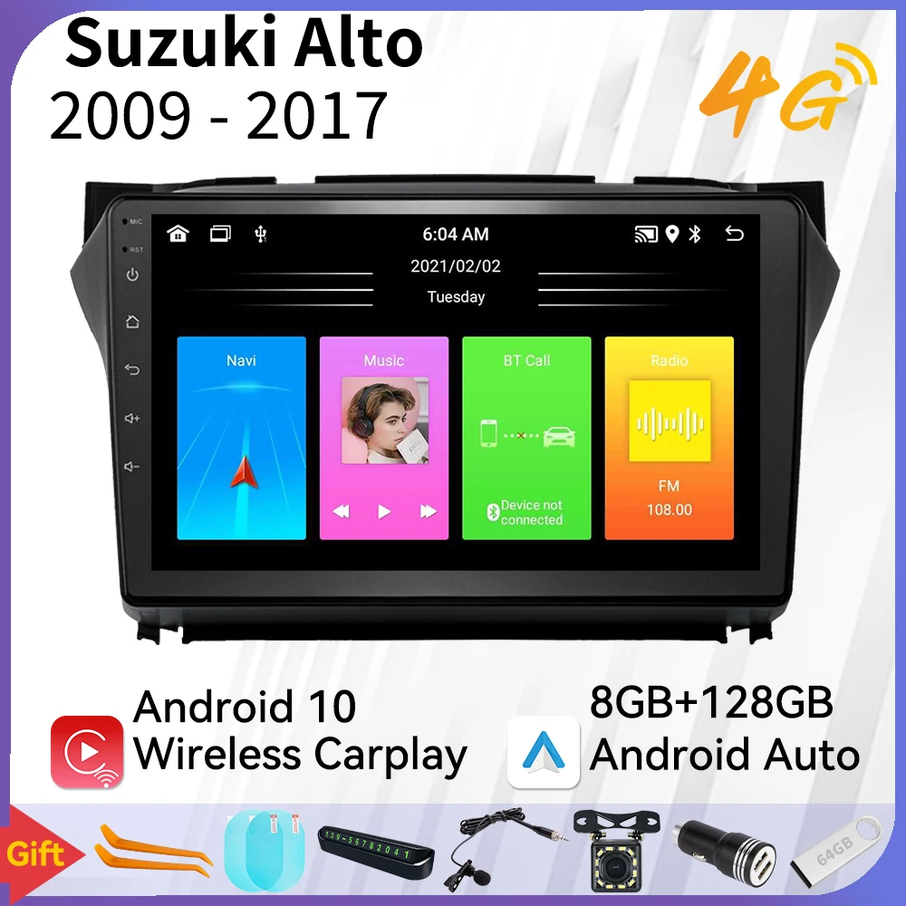 

2 Din Android Car Radio Stereo for Suzuki Alto 2009-2017 FM WIFI GPS Navigation Multimedia Player Head Unit Autoradio Carplay