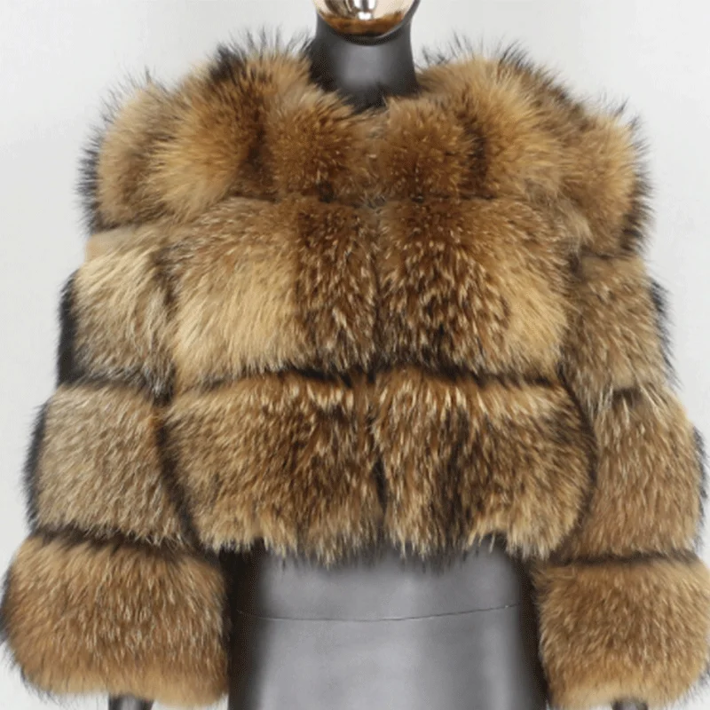 Women's Jacket Fur Coat Winter Genuine Women Short Section Warm Thick Fox Fur Coat Vests Slim Female Fur Coat