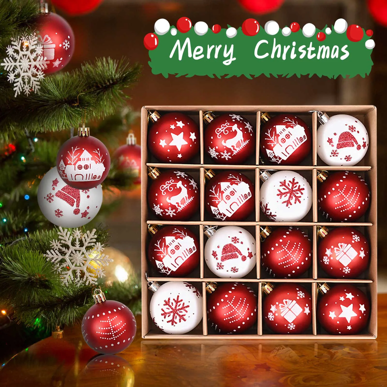

Christmas Ball Decoration Christmas Tree Decoration Shatterproof Christmas Tree Decoration Lanyard Handmade Ornaments Set