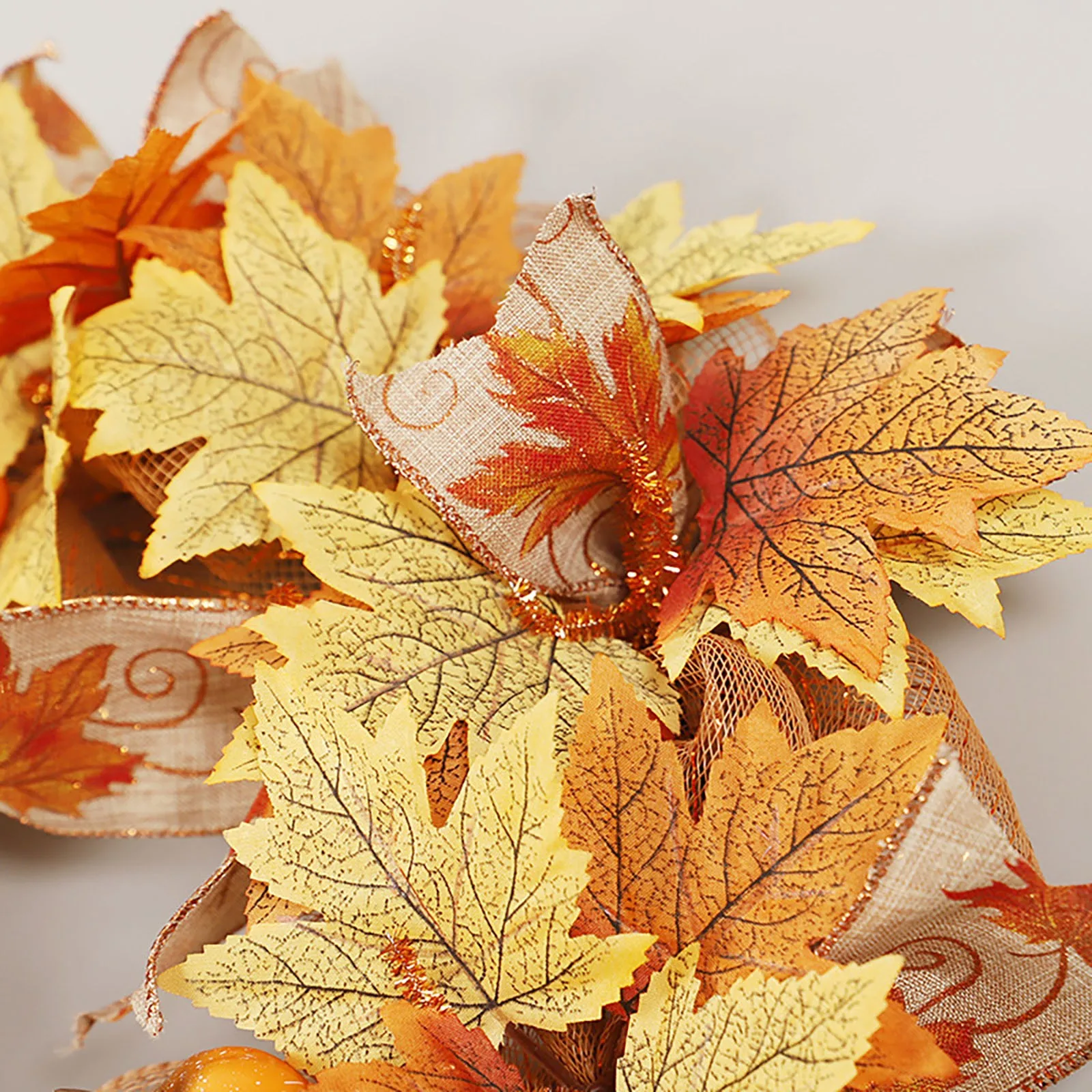 

Garland Silver Beads Thanksgiving Garland Small Pumpkin Two Color Maple Garland Home Autumn Decoration Garland Autumn Harvests