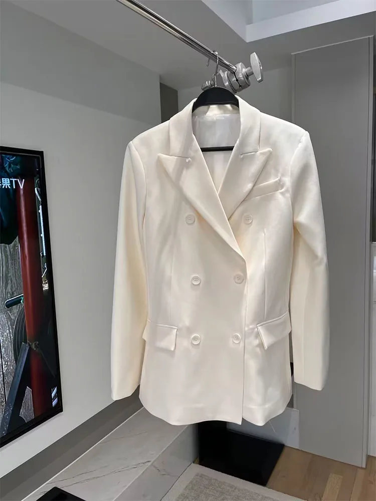 2023 spring new women's slim Rui Li sexy thin casual and versatile fashion double-breasted lapel long-sleeved blazer