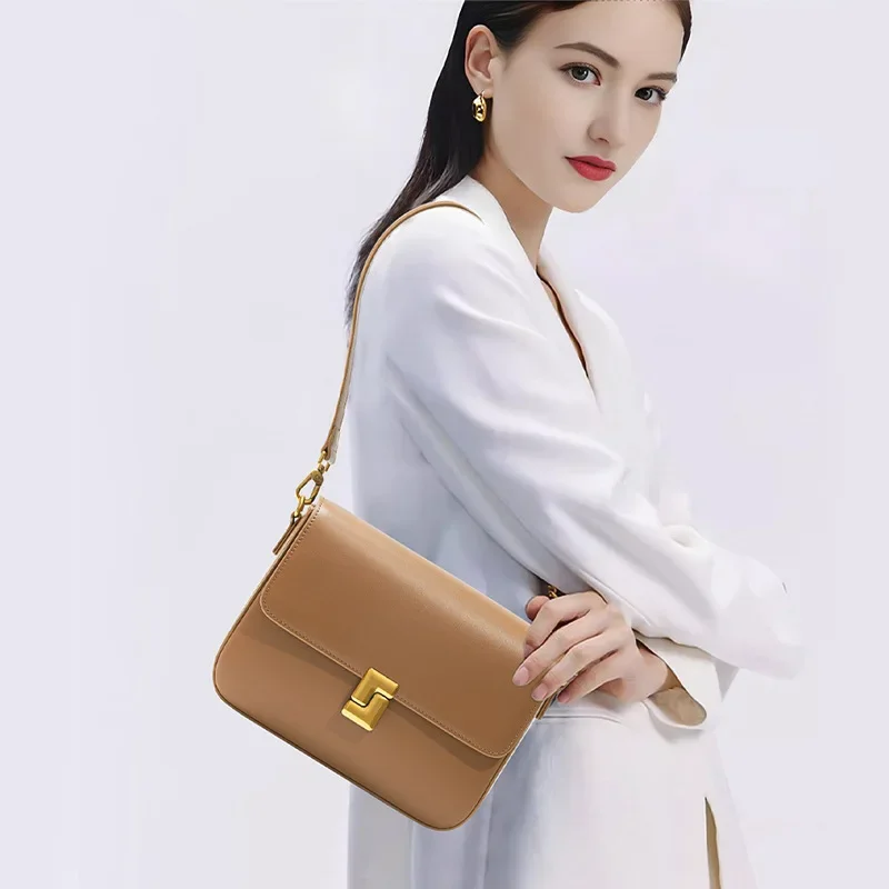 Роскошный дизайн женская сумка через плечо из натуральной кожи с клапаном