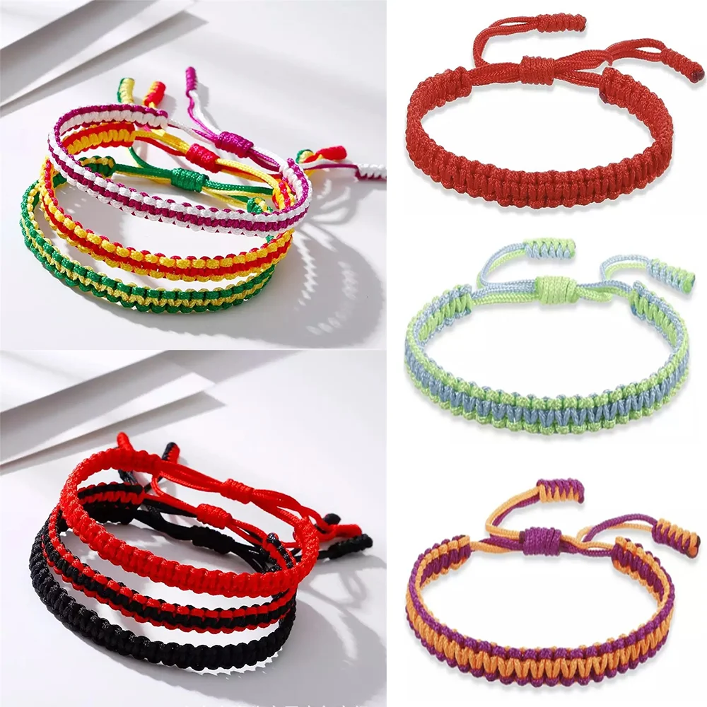 

Ethnic Tibetan Buddha Woven Amulet Multicolor Bracelets & Bangles For Women Men Handmade Rope Buddha Charm Bracelet Friend Gift