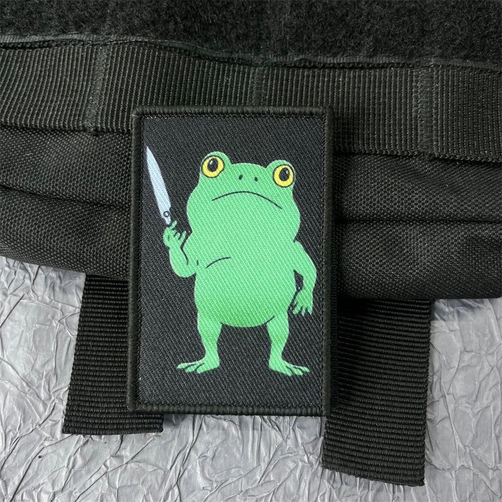 Нашивка с принтом лягушки для одежды тактическое оборудование товары в стиле