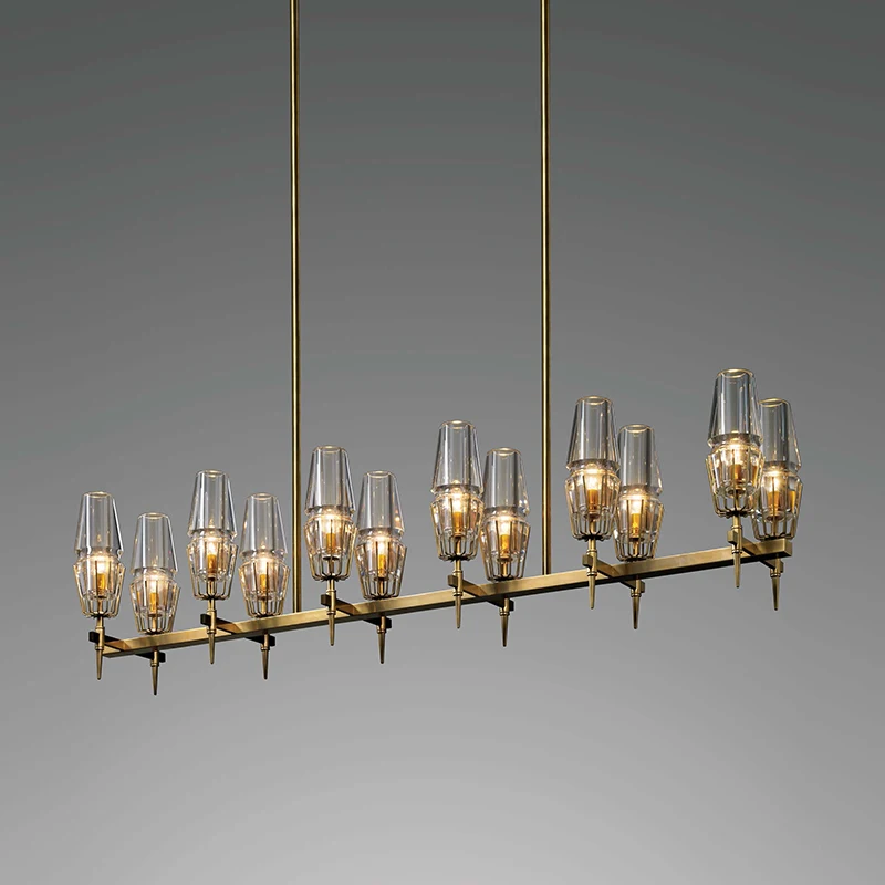 

Медная Подвесная лампа для ресторана, в стиле постмодерн, Скандинавский дизайн, остров для обучения, модель комнаты, лампа для виллы, Джонат...