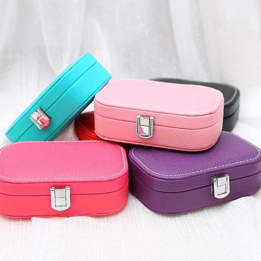 

Jewelery storage box small leather travel jewelry storage box wedding earrings make-up jewelry storage box