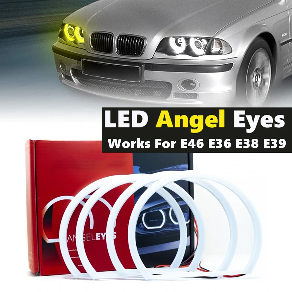 4x106 мм хлопковые светодиодсветодиодный фары Angel Eyes Halo Ring для BMW E46 Coupe Facelift 2004-2006 325ci