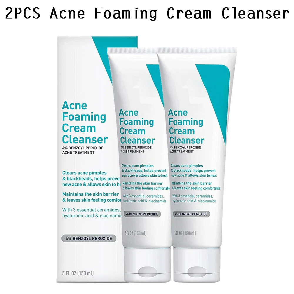 

2PCS Original Acne Foaming Cream Cleanser 150ml Remove Dirt Grease Reduce Blackheads Gentle Non-irritating Various Skin Types
